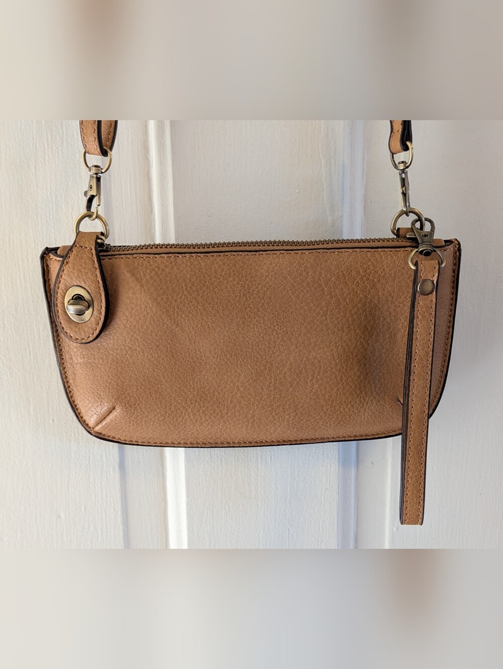 Joy Susan Mini Crossbody Wristlet In Cedar Brown NWOT